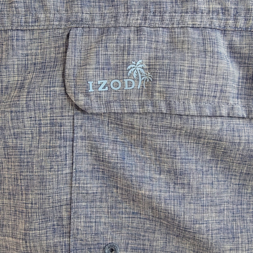IZOD Saltwater Fishing Shirt‎ Mens XXL Blue Excellent Short Sleeve Mesh Vent - Picture 5 of 8